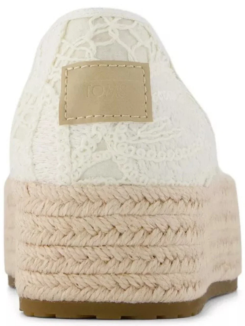Flats  TOMSWomen's Valencia Cream Lace Espadrille Platform Slip-On